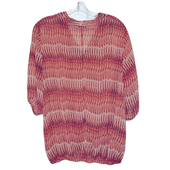 Worthington Pink Batwing Sleeve Tunic with Graphic Design Size Large - Picture 2 of 4